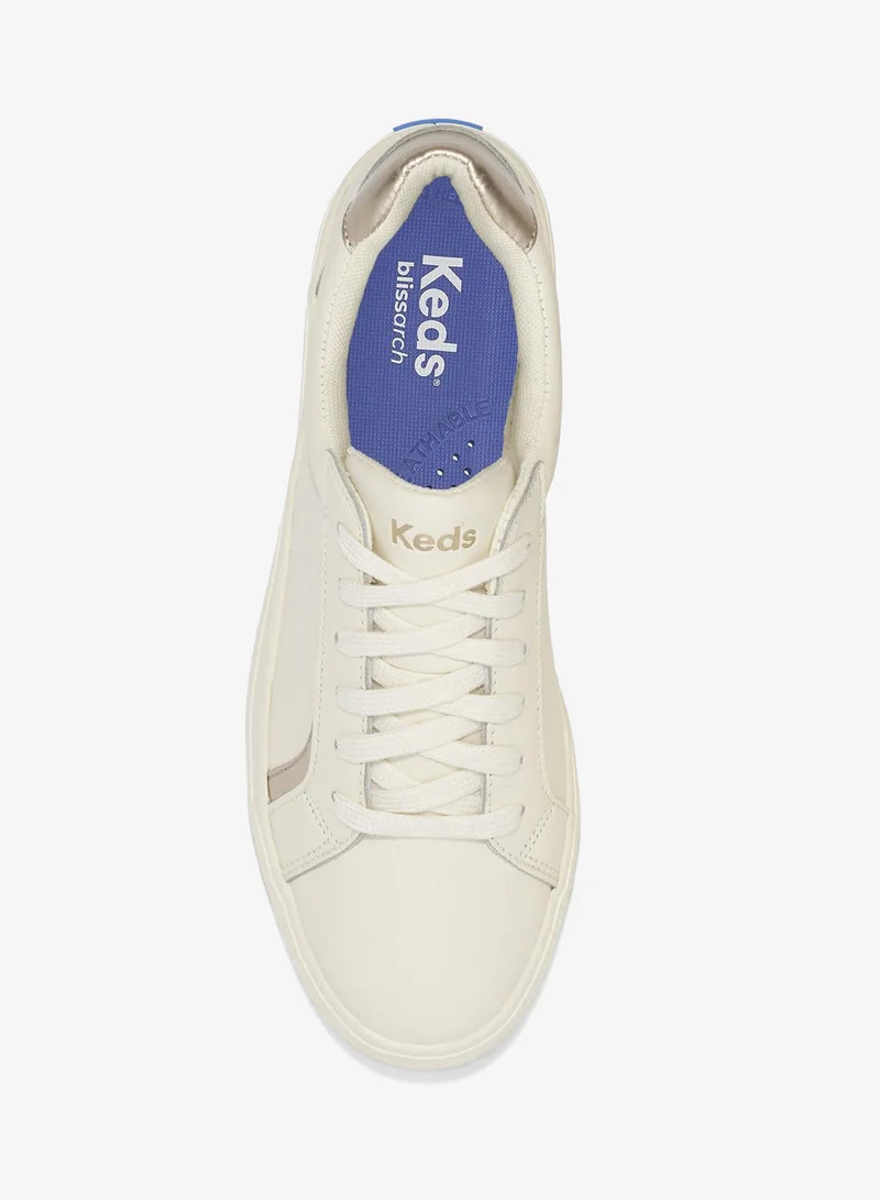 Keds Egret/Champagne Keds Women's Pursuit Lace Up Leather Casual Sneaker Beige for Women | Best Price UAE
